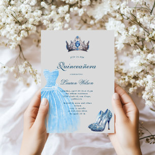 Invitation Quinceañera Exclusive Reine Diamant Bleu