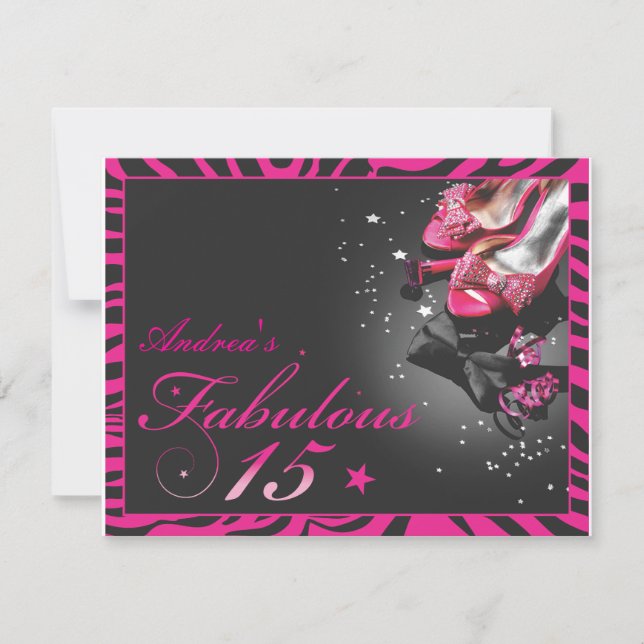 Invitation Quinceañera fabuleux ! (Devant)