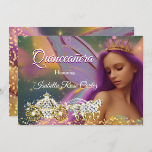 Invitation Quinceanera Fairytale Purple Pink Gold Carrie 2