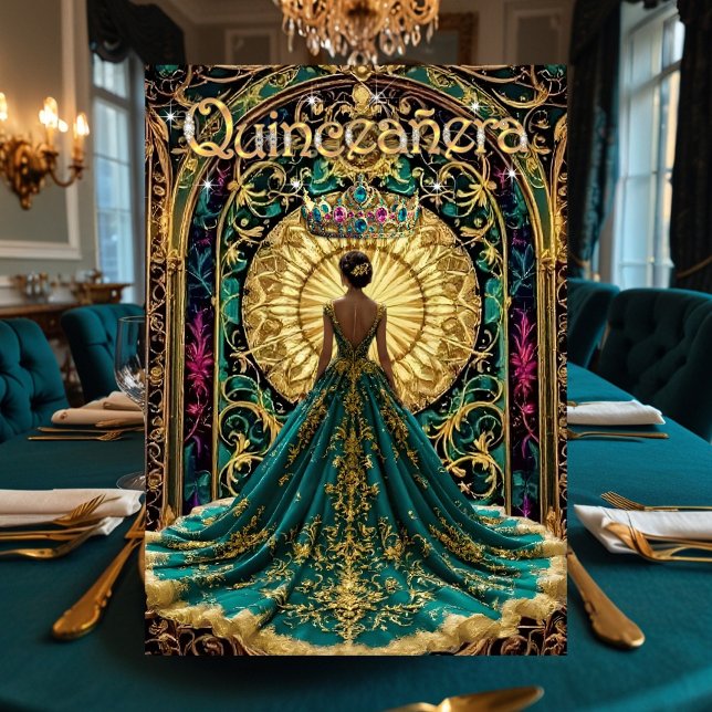 Invitation Quinceanera fête d'anniversaire Exotic Turquoise r (Créateur téléchargé)