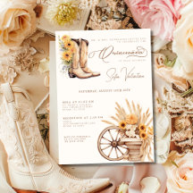 Quinceañera Floral Charro Tournesol Campagne Rusti