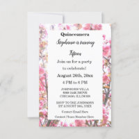 Quinceanera florale rose cerise Quinzième annivers