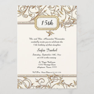 Invitation Quinceañera Glam Vieil Hollywood Mes Quinze Ans