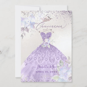 Invitation Quinceanera Lilac Purple Argent Parties scintillan