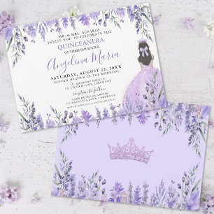 Invitation Quinceañera Lilac Purple Floral Princesse