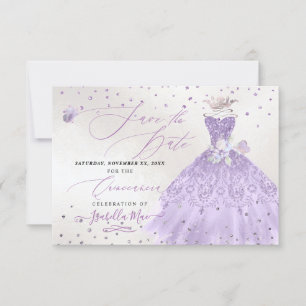 Invitation Quinceanera Lilac Purple Parties scintillant Gown
