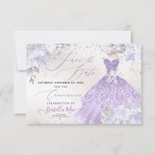 Invitation Quinceanera Lilac Purple Parties scintillant Gown 