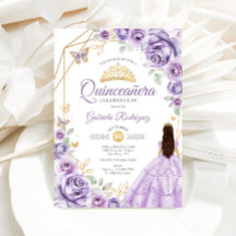 Quinceanera Lilac Robe violette Florale