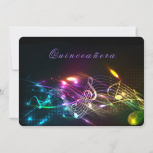 Invitation Quinceañera Lumières Néon Brillantes 