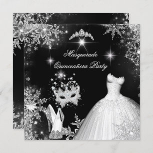 Invitation Quinceanera Masquerade princesse magique