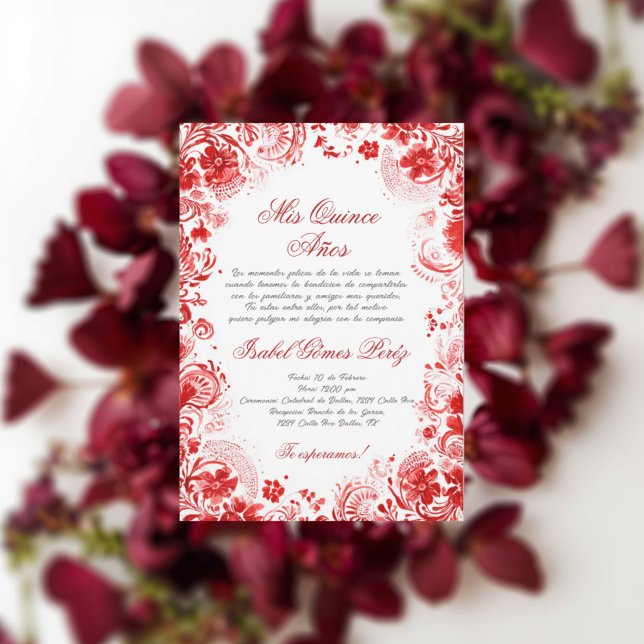 Invitation Quinceañera mexicaine (Créateur téléchargé)