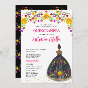 Invitation Quinceanera Mexicaine Fiesta Princesse robe