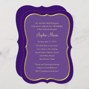 Invitation Quinceanera N'importe quelle couleur avec une conc