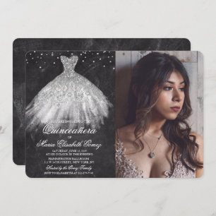 Invitation Quinceanera Parties scintillant robe Diamond Chalk