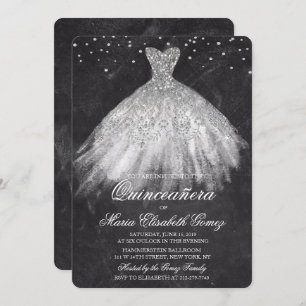 Invitation Quinceanera Parties scintillant robe Diamond Chalk