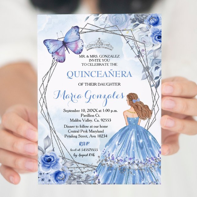 Invitation Quinceanera Pastel Fleurs 16e anniversaire (Créateur téléchargé)