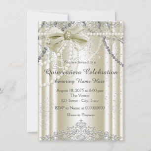 Invitation Quinceanera Perle d'Ivoire