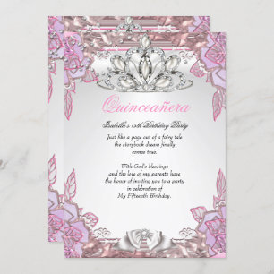Invitation Quinceanera Pink Lilac 15e fête d'anniversaire 2