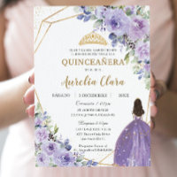 Quinceañera Purple Lilac Floral Princess Espagnol