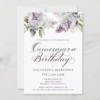 Quinceanera Purple Ressort Lilac Fleur Invit