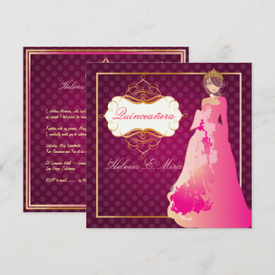 Invitation QUINCEANERA/QUINCE ANOS PRINCESSE/DIY couleur