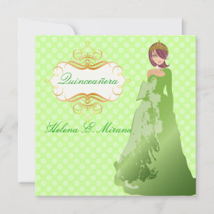 Invitation Quinceañera/Quince años princesse/pois