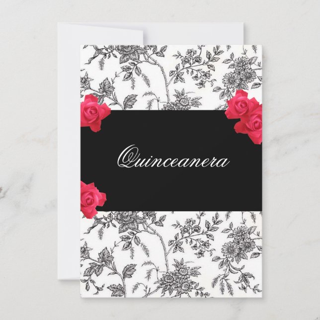 Invitation Quinceanera / Quinze Ans (Devant)