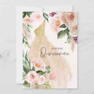 Invitation Quinceañera Robe rose girly robe florale anniversa
