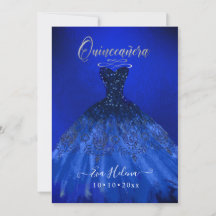 Quinceañera, Robe scintillante, Bleu électrique