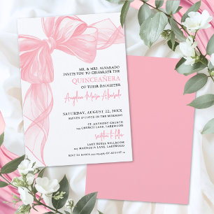 Invitation Quinceanera Rose Pâle