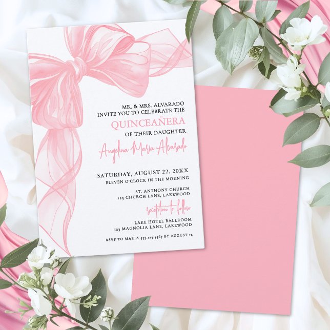 Invitation Quinceanera Rose Pâle (Blush Pink Quinceanera Invitation)