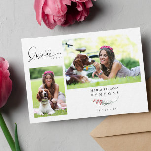 Invitation Quinceañera Rouge Branches Branchées Español 2 Pho