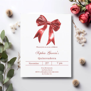 Invitation Quinceanera rouge cor blanc