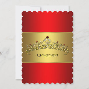 Invitation Quinceanera rouge et or