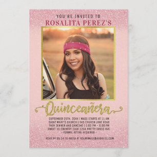 Invitation Quinceanera Sweet 15 Anniversaire rose Parties sci