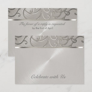 Invitation Quinceanera Toutes Les Flèches En Filigree Argent