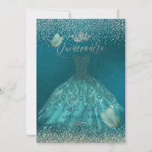Quinceanera Turquoise Ombre Papillons Princesse Go