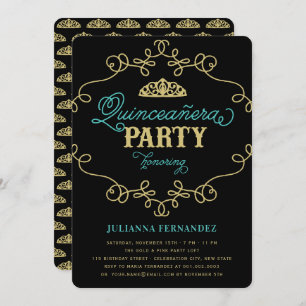 Invitation Quinceanera vintage Chic Flourissant
