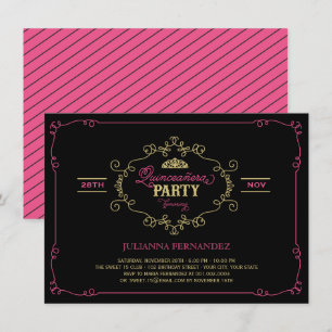 Invitation Quinceanera vintage Chic Flourissant