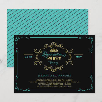 Invitation Quinceanera vintage Chic Flourissant