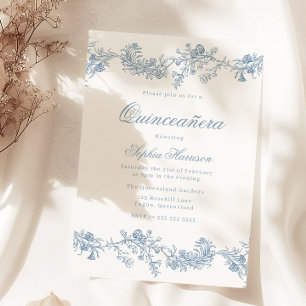Invitation Quinceanera vintage Elégante 15ème Partie