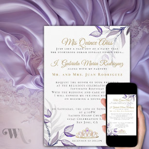 Invitation Quinceañera Violette Mes Quinze Ans