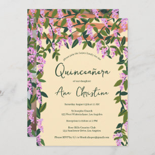 Invitation Quinceañera Wisteria Vines Floral Photo personnali