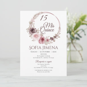Invitation Quincenera en espagnol Boho
