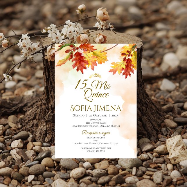Invitation Quincenera en espagnol Boho (Créateur téléchargé)