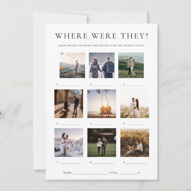 Invitation Quinn Où étaient-ils jeu de photo de vacances (Devant)