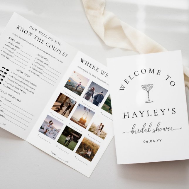 Invitation Quinn Script Bridal Shower Game Booklet (Créateur téléchargé)
