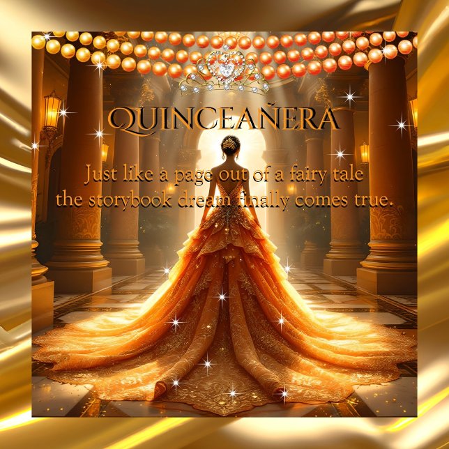 Invitation Quinze Ans Anniversaire de Contes de Fées Orange O (Créateur téléchargé)