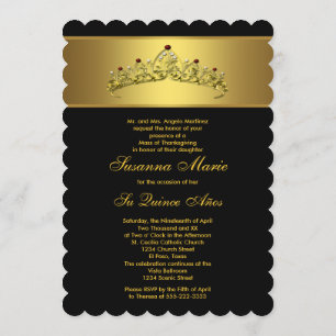 Invitation Quinze ans Black and Gold