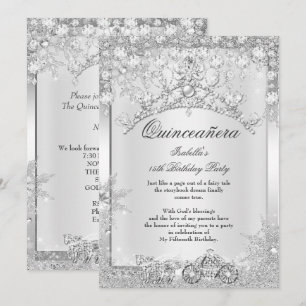 Invitation Quinze ans d'hiver Carrosse Cristal d'Argent